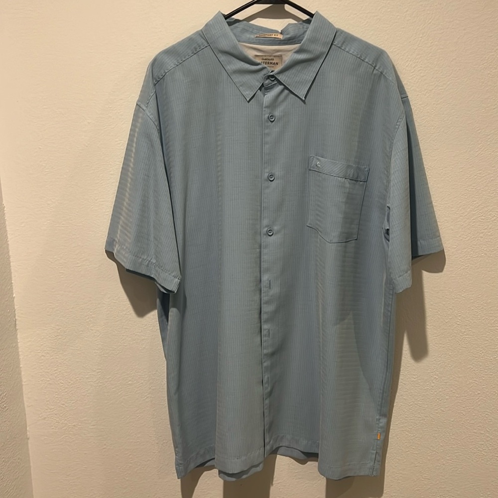 NWOT Quicksilver Waterman Blue Button Down Shirt Size XXL